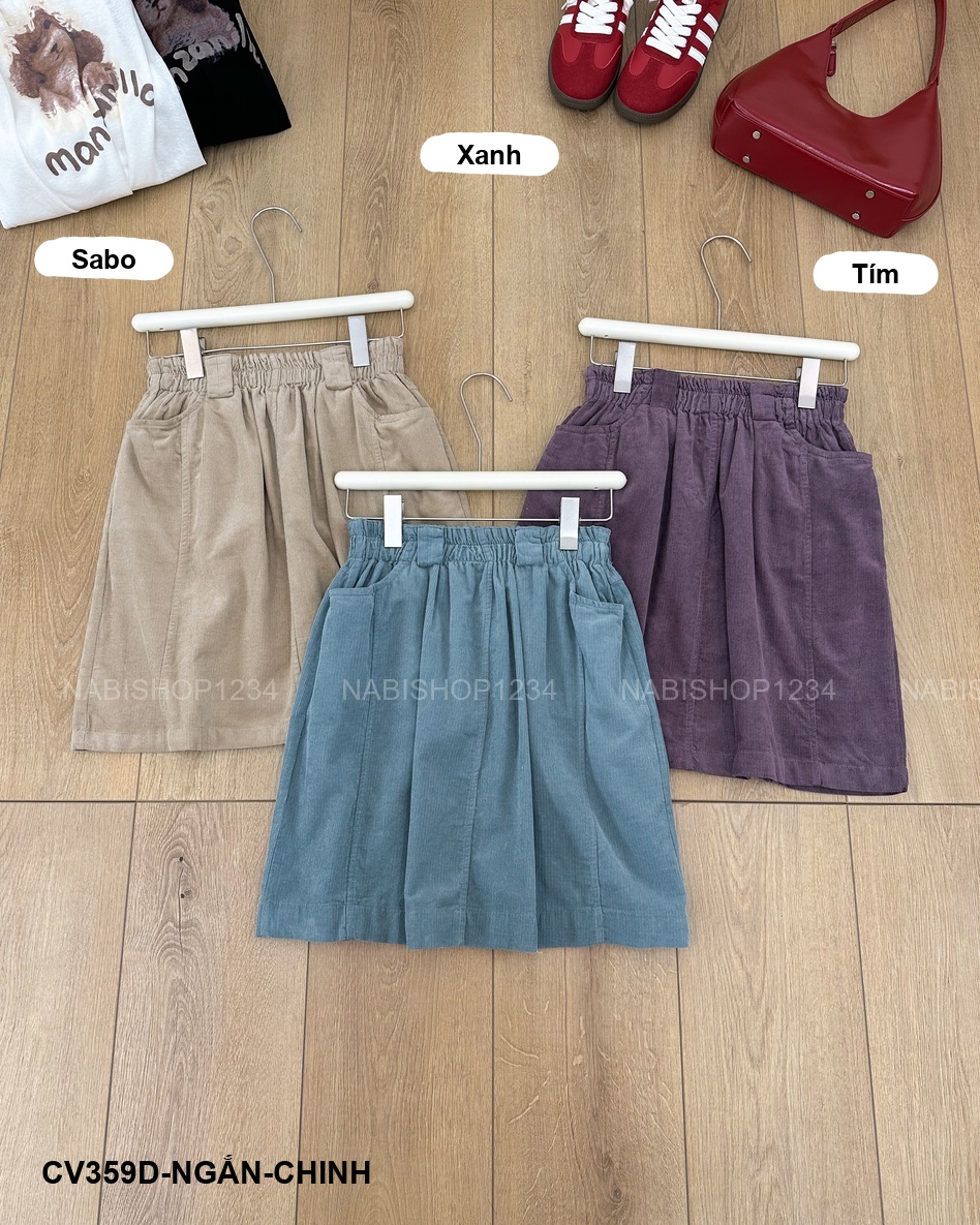 Chân Váy Số 359-D 3221 Ngắn Nhung Tăm