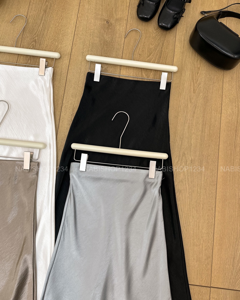 Chân Váy Số 365-B 9916 Dài Lụa Trơn