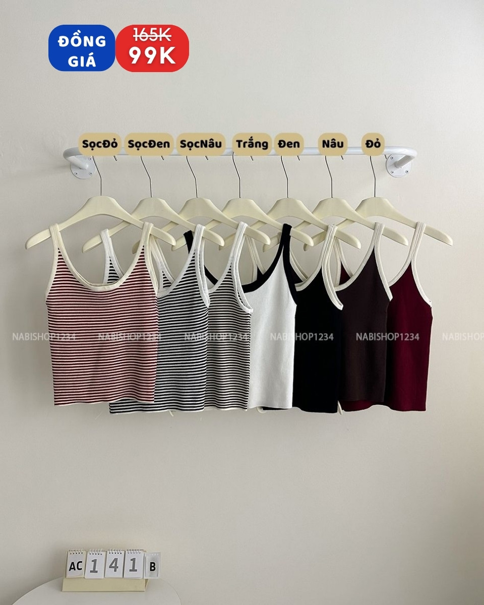 (S30%) Áo Croptop Số 141-B 2 Dây Len