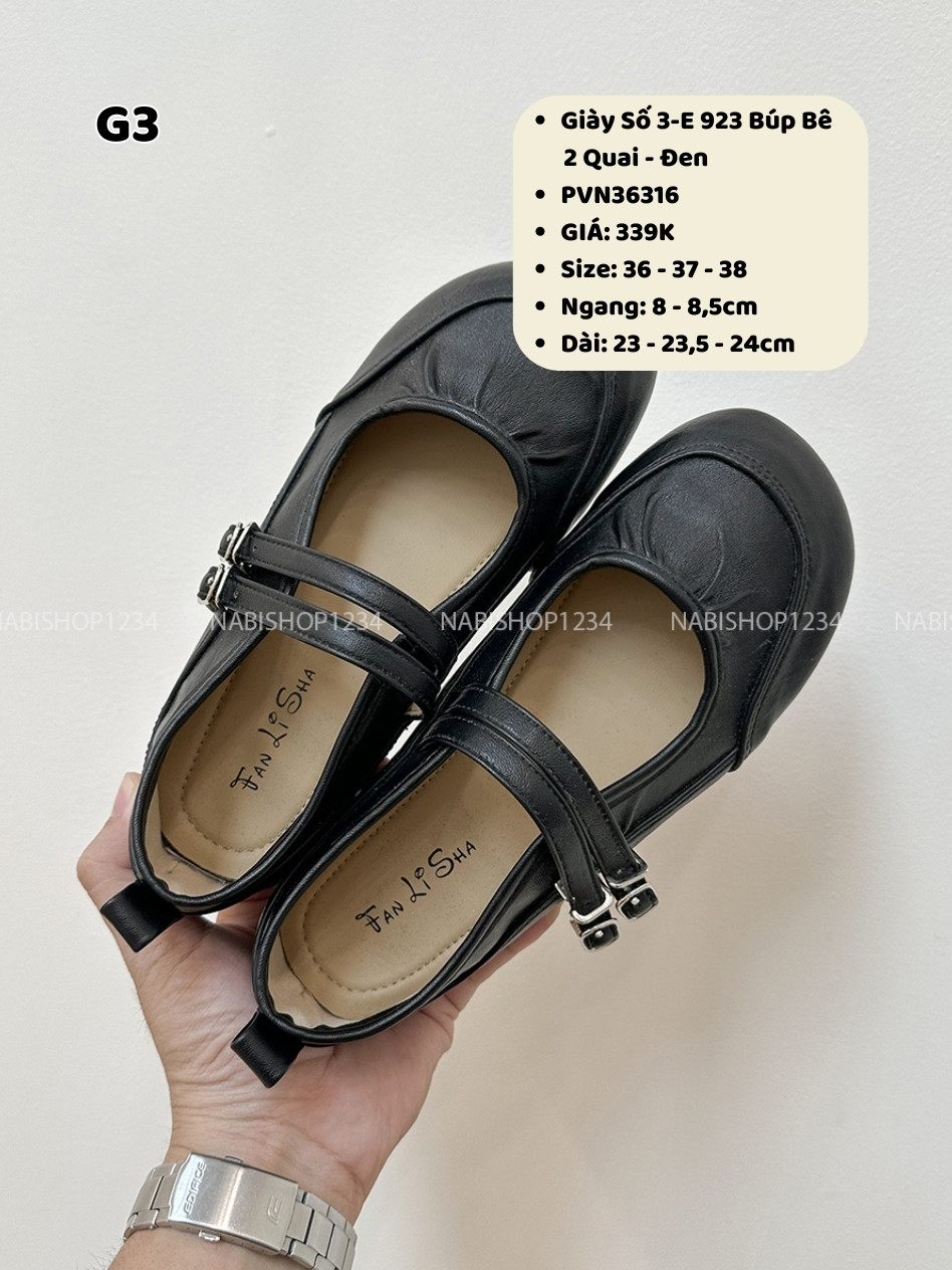 Giày Số 3-E 923 Búp Bê 2 Quai