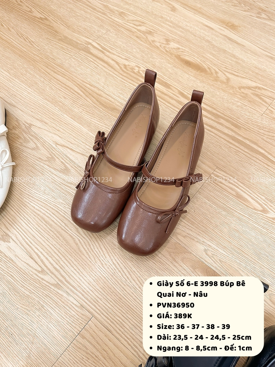 Giày Số 6-E 3998 Búp Bê Quai Nơ