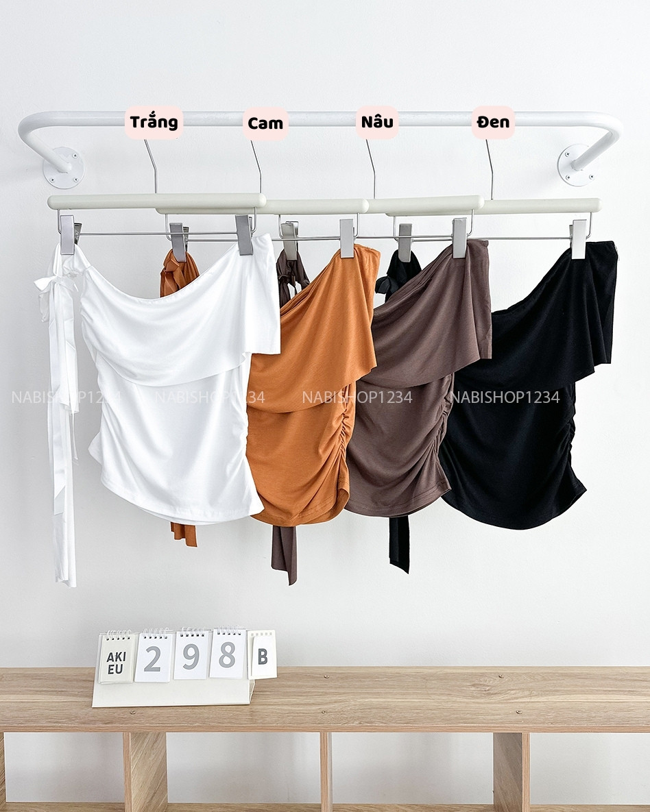 Áo Kiểu Số 298-B 6054 Lệch Vai Tay Nơ