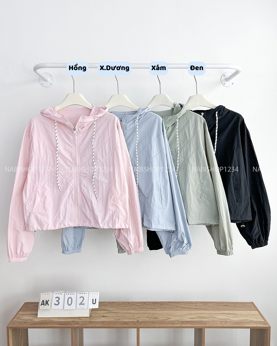 (DEAL) Áo Khoác Số 302-U Gió Mỏng Dây Rút