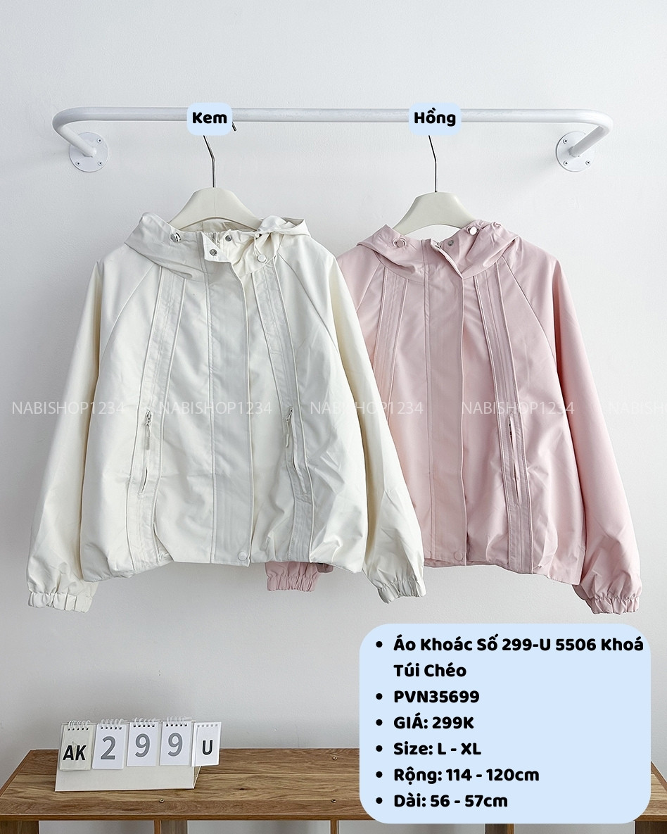 Áo Khoác Số 299-U 5506 Khoá Túi Chéo