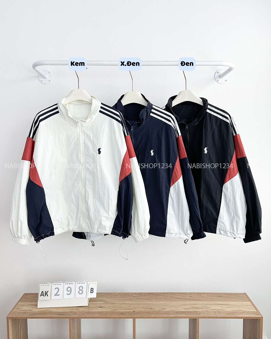 Áo Khoác Số 298-B 1588 Dù Sọc Phối Màu