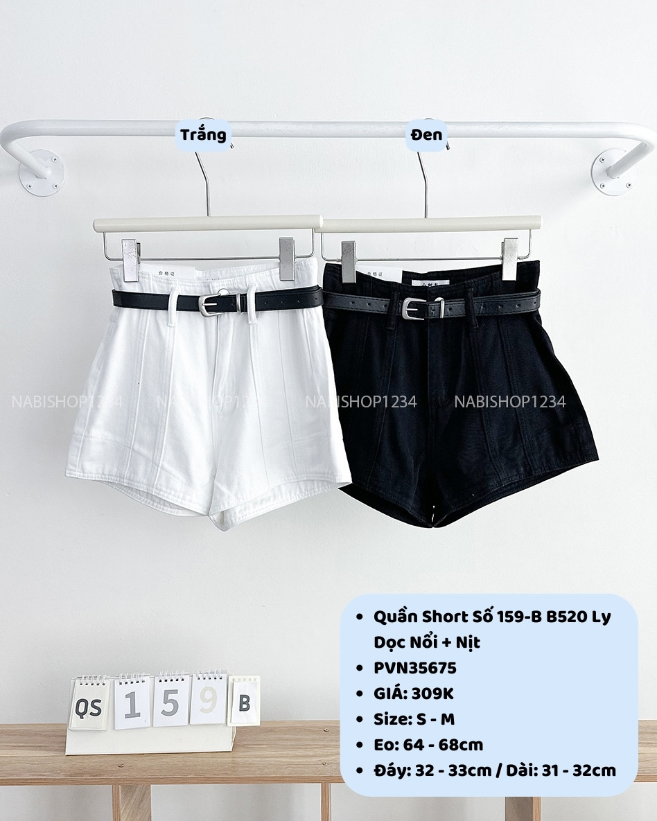 Quần Short Số 159-B B520 Ly Dọc Nổi + Nịt