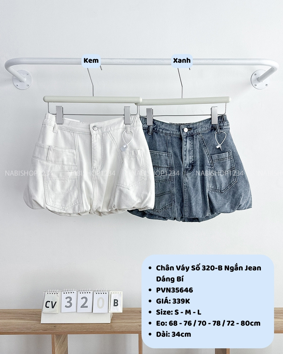 Chân Váy Số 320-B Ngắn Jean Dáng Bí