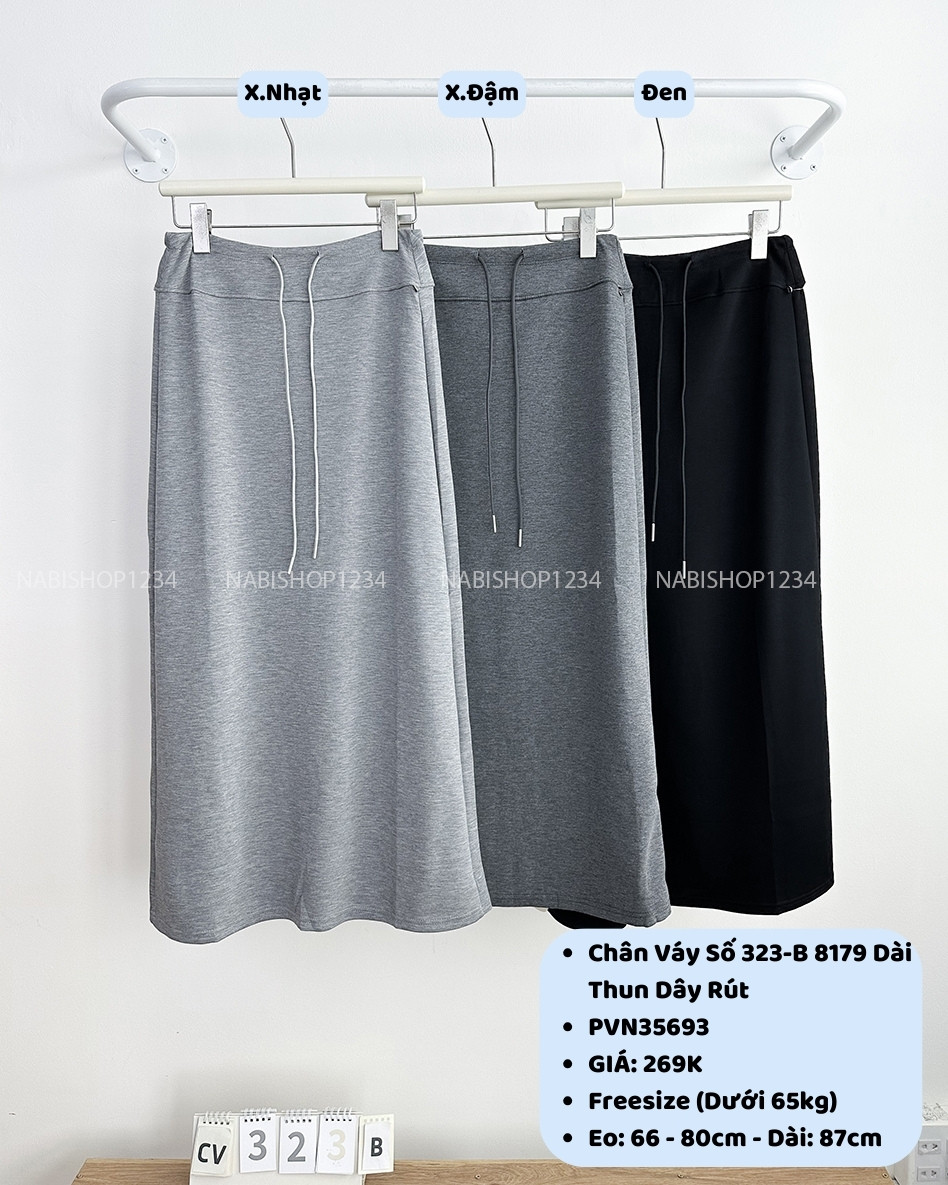 Chân Váy Số 323-B 8179 Dài Thun Dây Rút