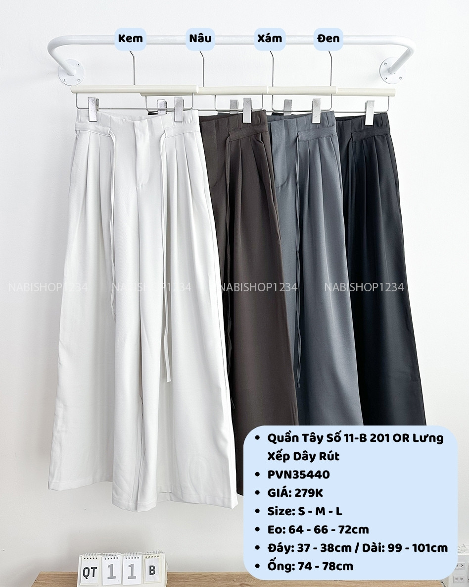 Quần Tây Số 11-B 201 OR Lưng Xếp Dây Rút