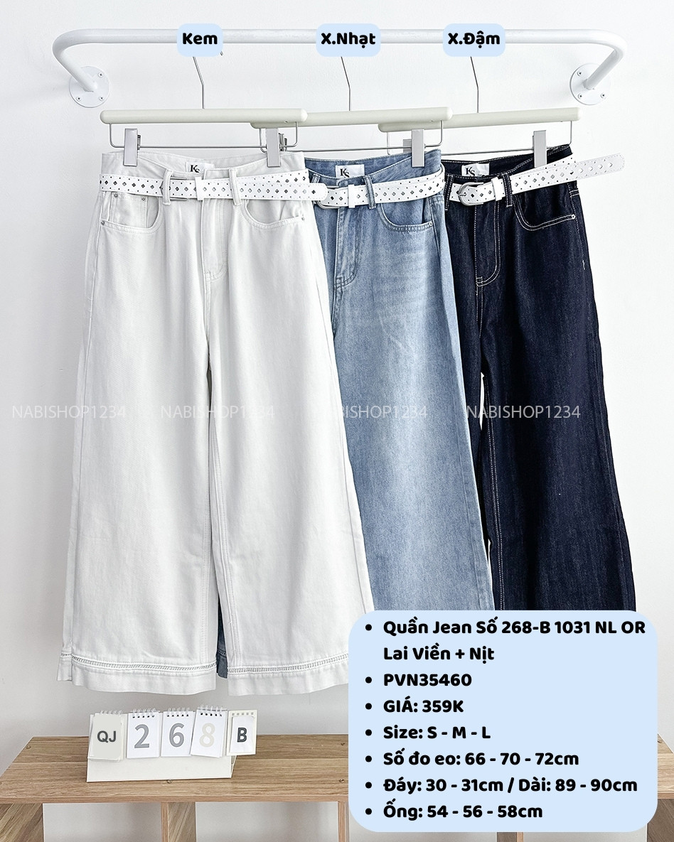 Quần Jean Số 268-B 1031 NL OR Lai Viền + Nịt