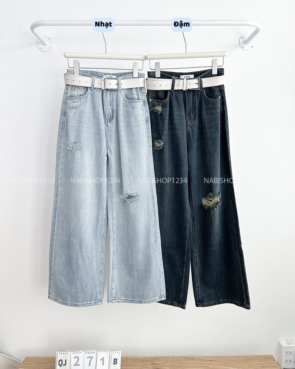 Quần Jean Số 271-B A931 OS Rách Gối + Nịt