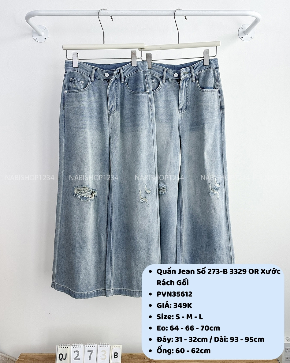 Quần Jean Số 273-B 3329 OR Xước Rách Gối