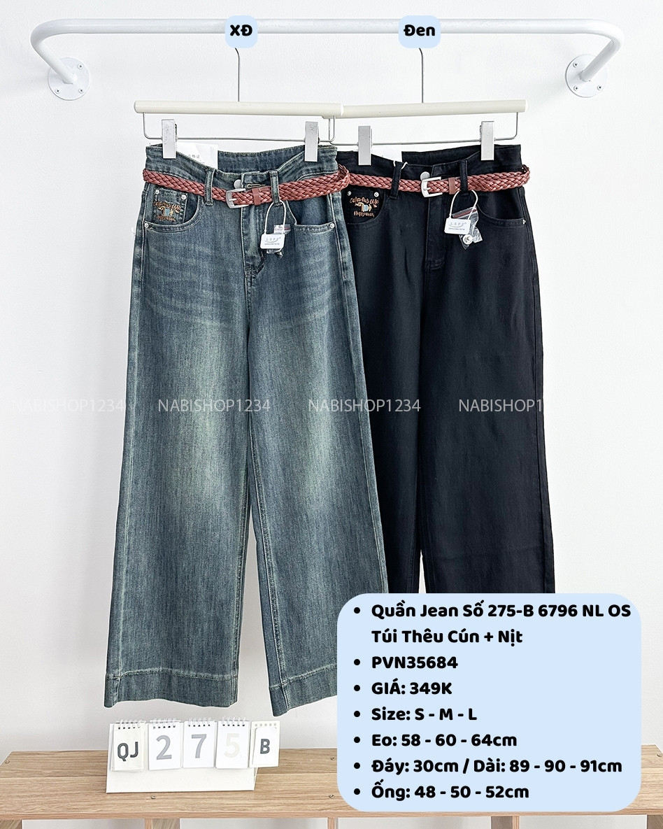 Quần Jean Số 275-B 6796 NL OS Túi Thêu Cún+Nịt