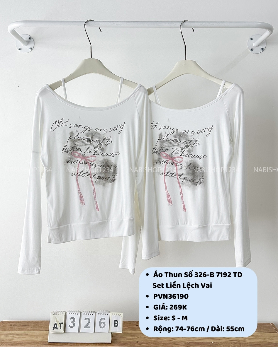 Áo Thun Số 326-B 7192 TD Set Liền Lệch Vai