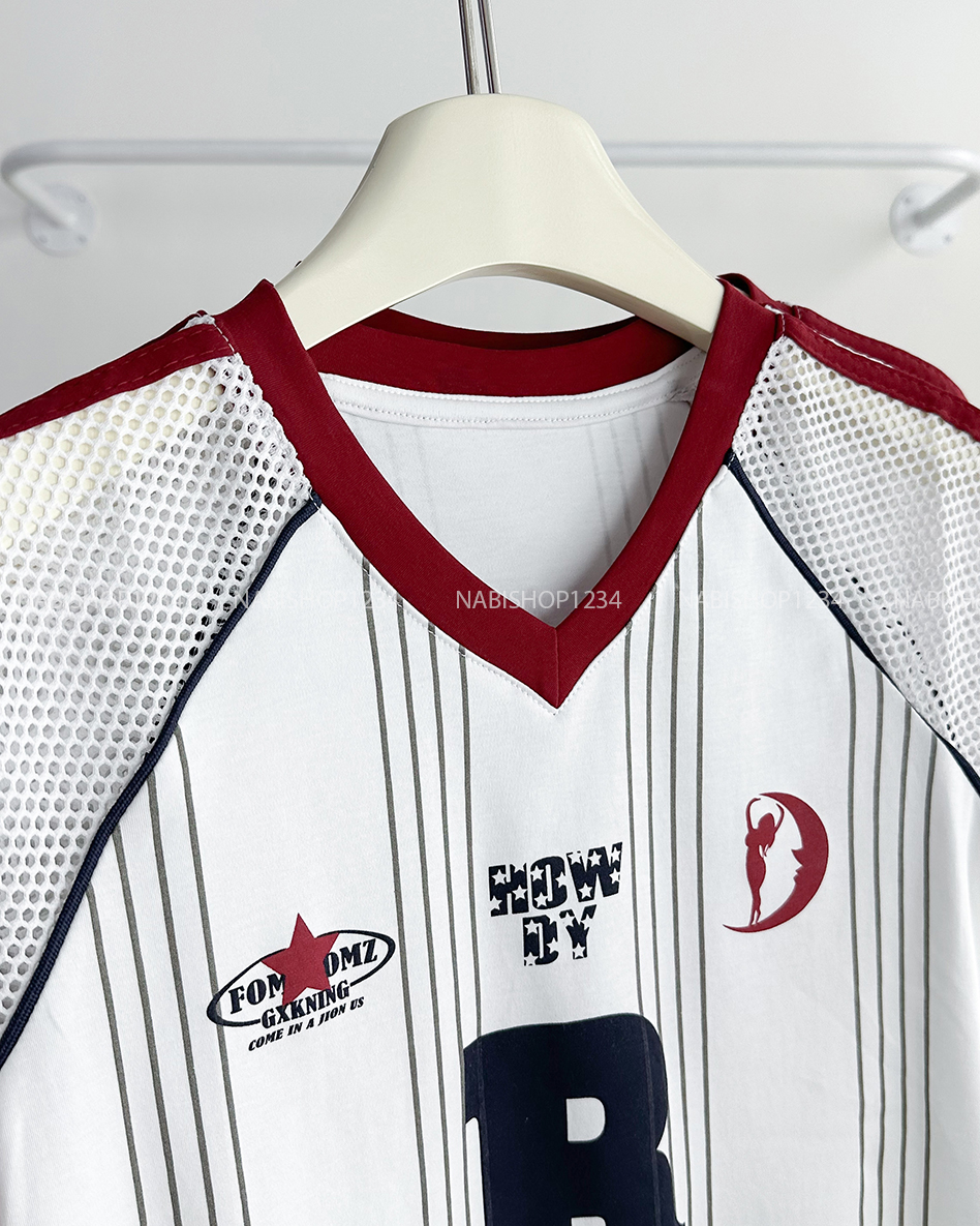 Áo Thun Số 265-B 3508 Cổ Tim Tay Lưới R