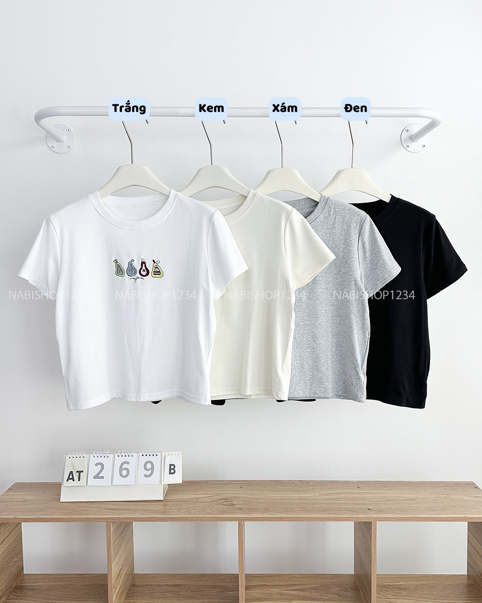 Áo Thun Số 269-B 33693 TN Thêu Trái Cây
