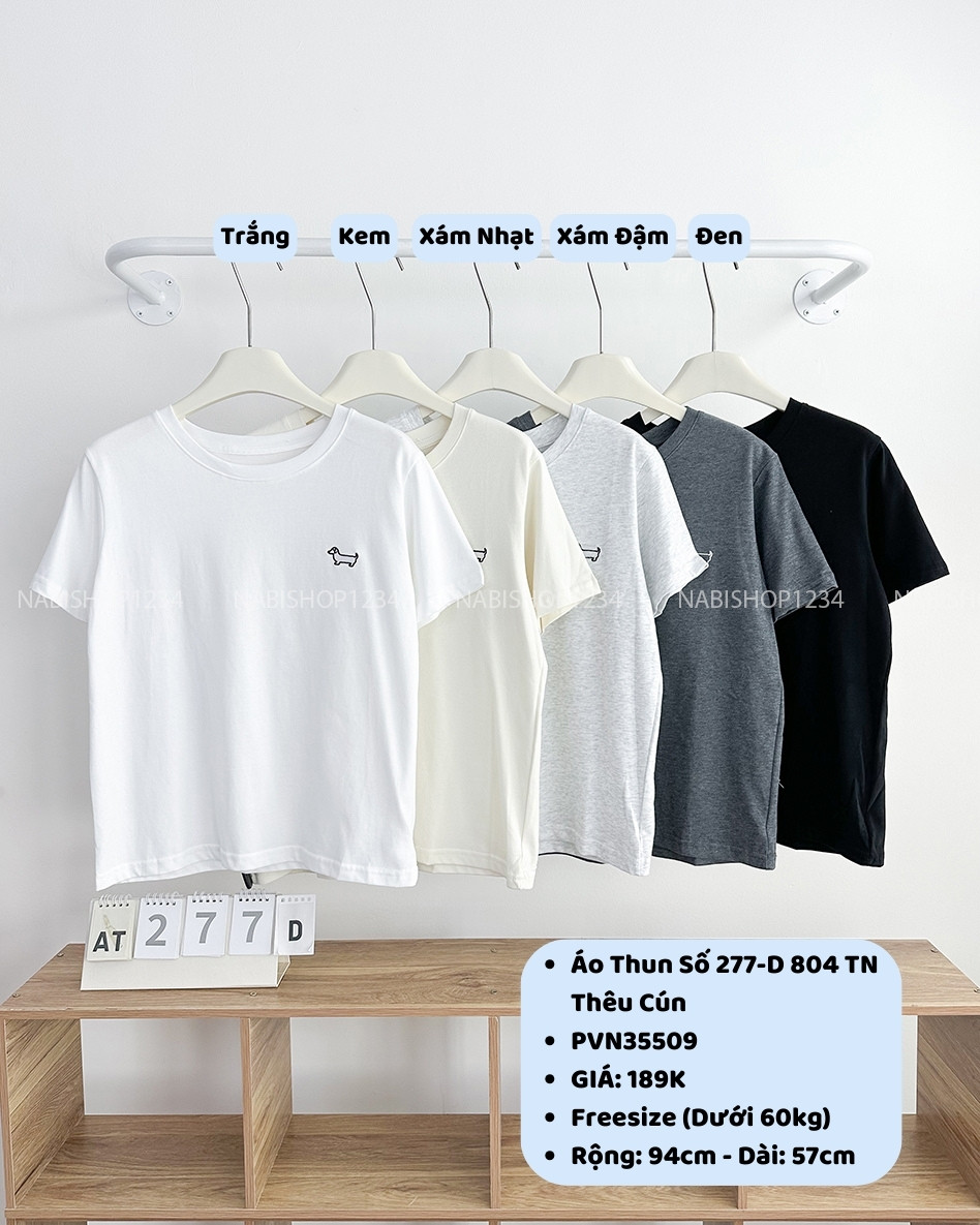 Áo Thun Số 277-D 804 TN Thêu Cún