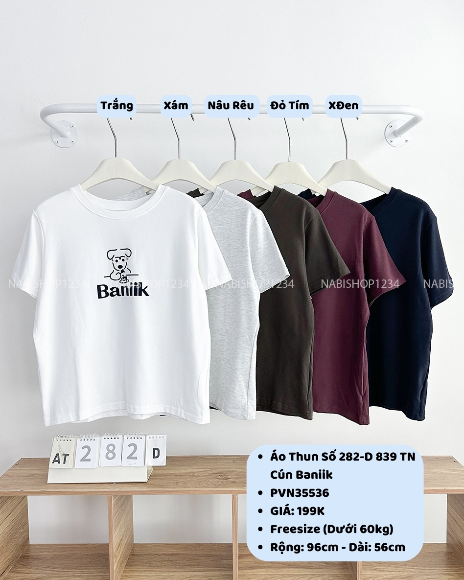 Áo Thun Số 282-D 839 TN Cún Baniik