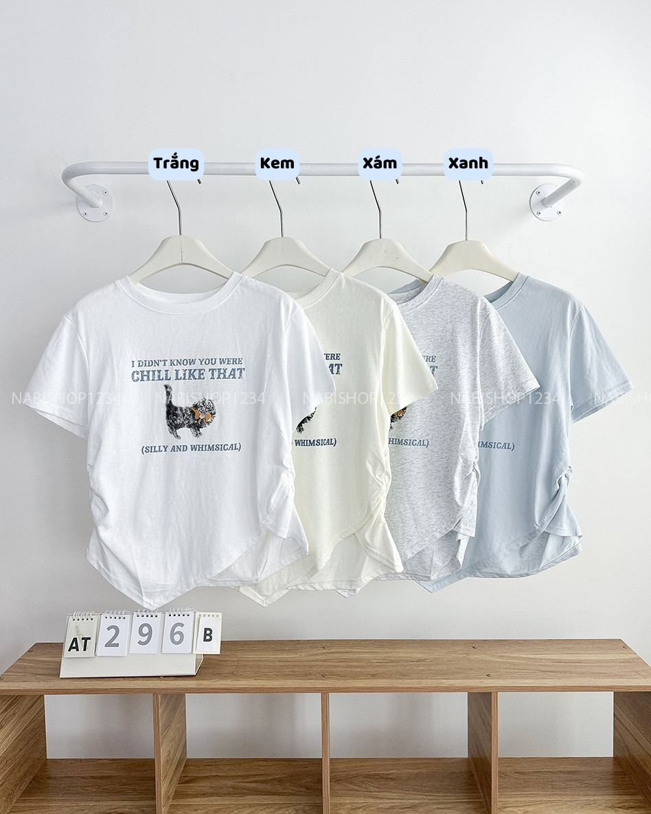Áo Thun Số 296-B 3310 Eo Nhún Mèo