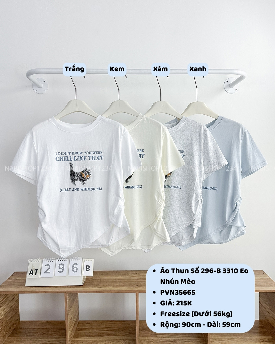 Áo Thun Số 296-B 3310 Eo Nhún Mèo
