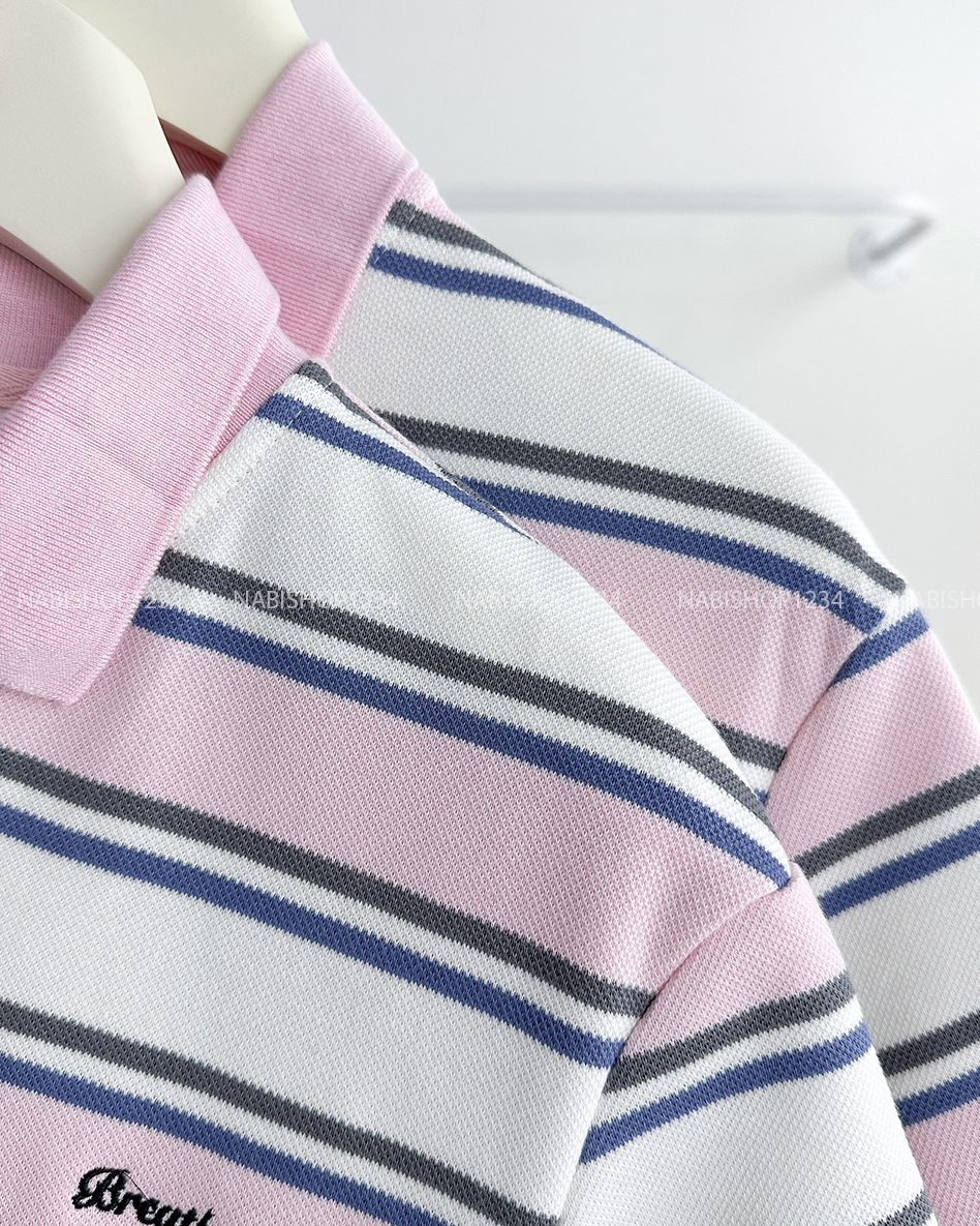 Áo thun Số 257-B 6397 TN Polo Kẻ Chữ Breathe