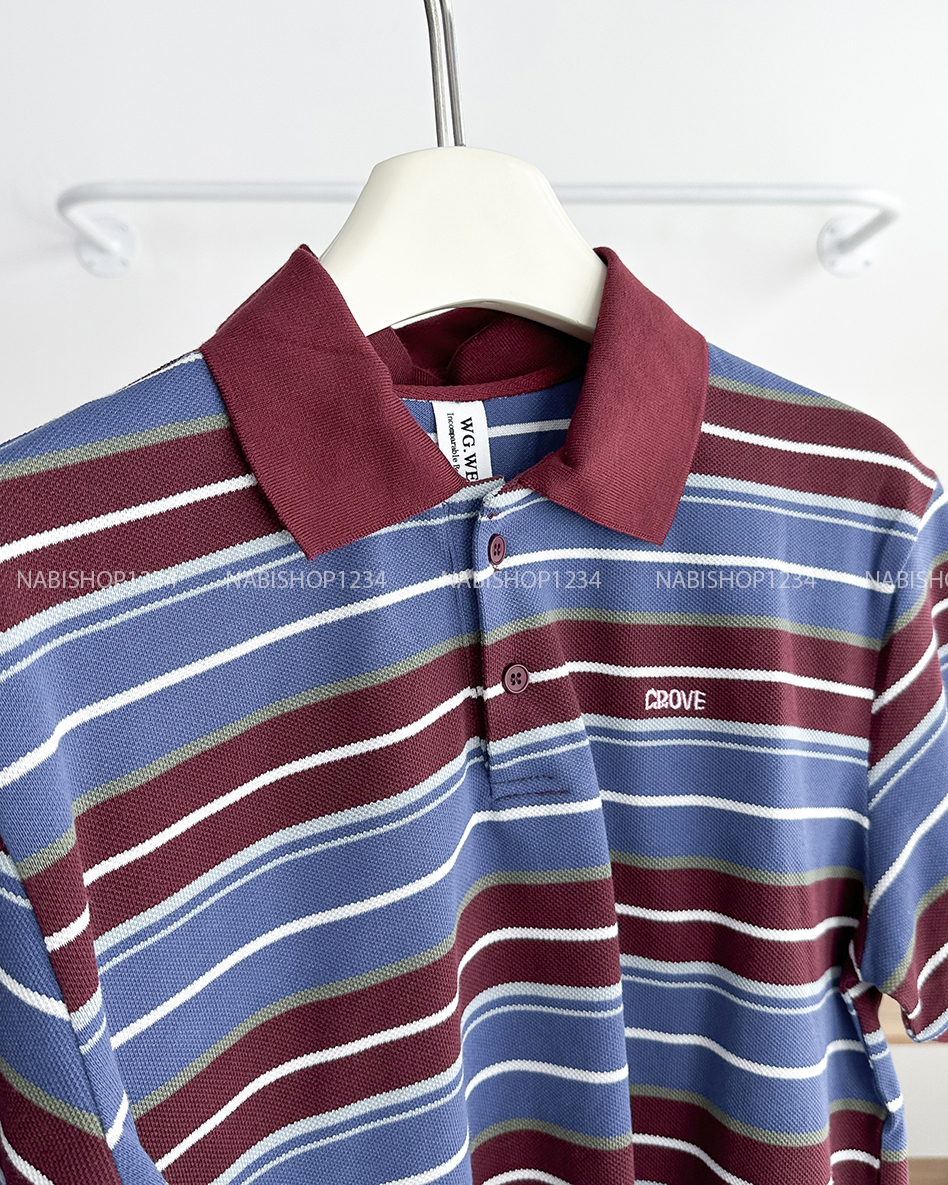 Áo Thun Số 258-B 6199 TN Polo Kẻ Thêu Grove