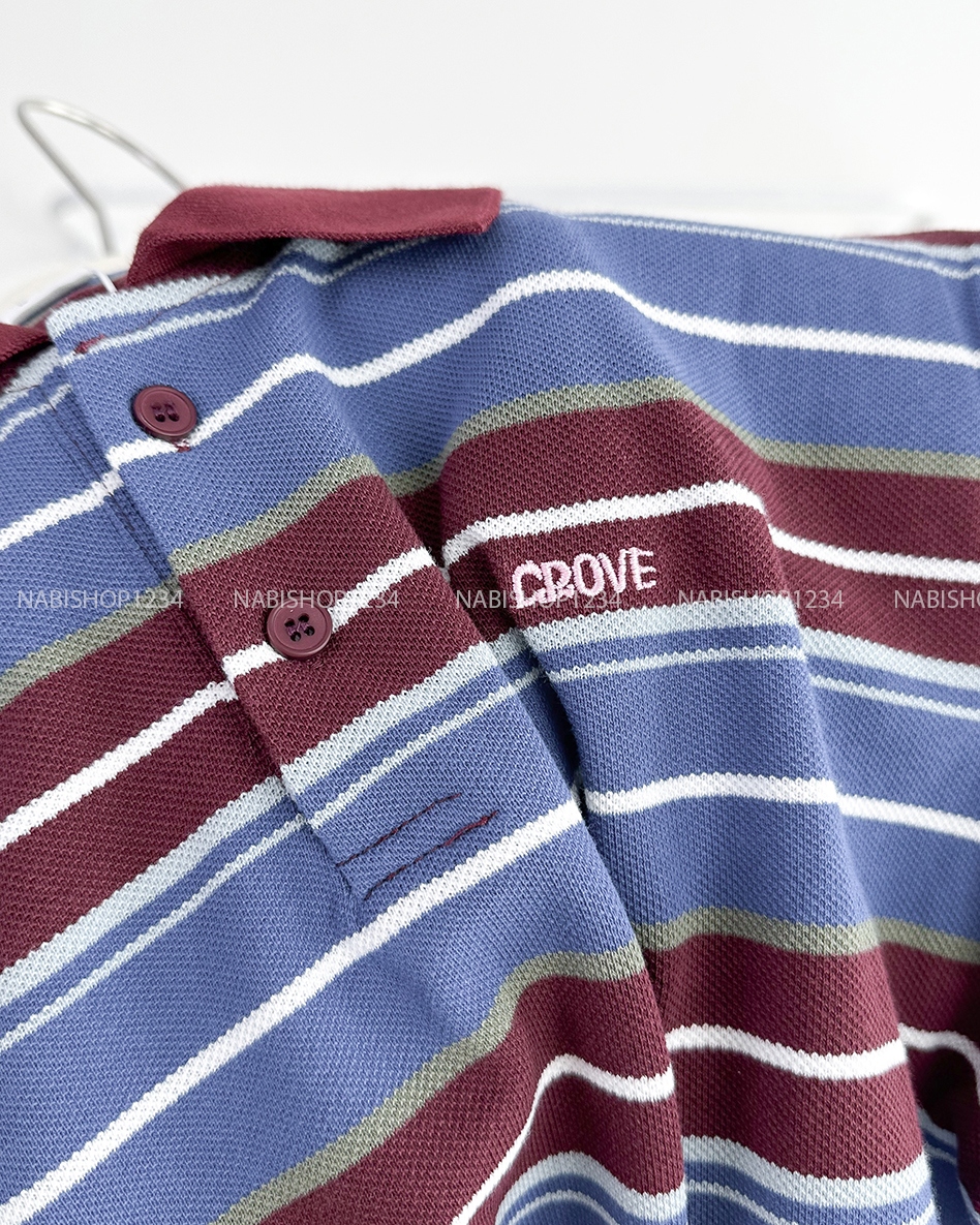 Áo Thun Số 258-B 6199 TN Polo Kẻ Thêu Grove