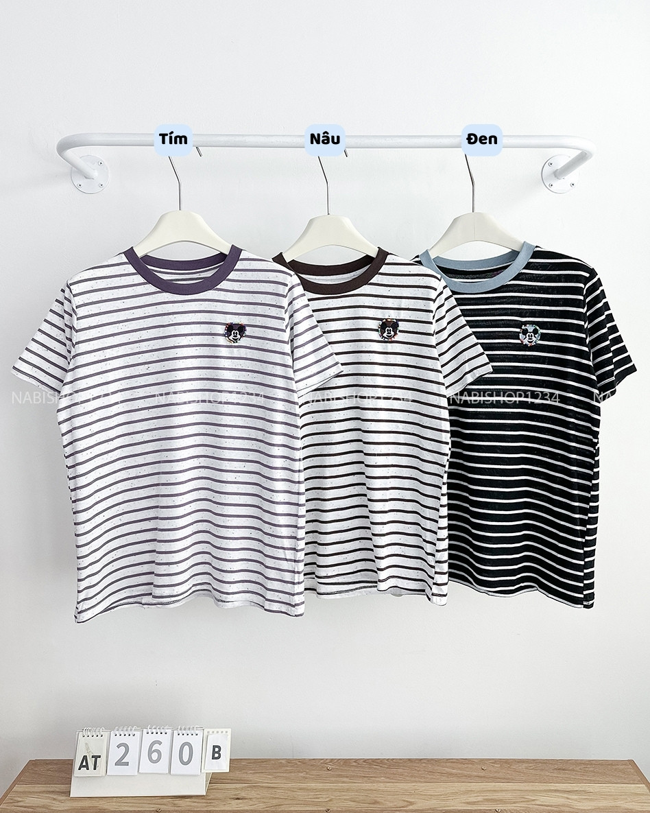 Áo Thun Số 260-B 501 TN Kẻ Mickey