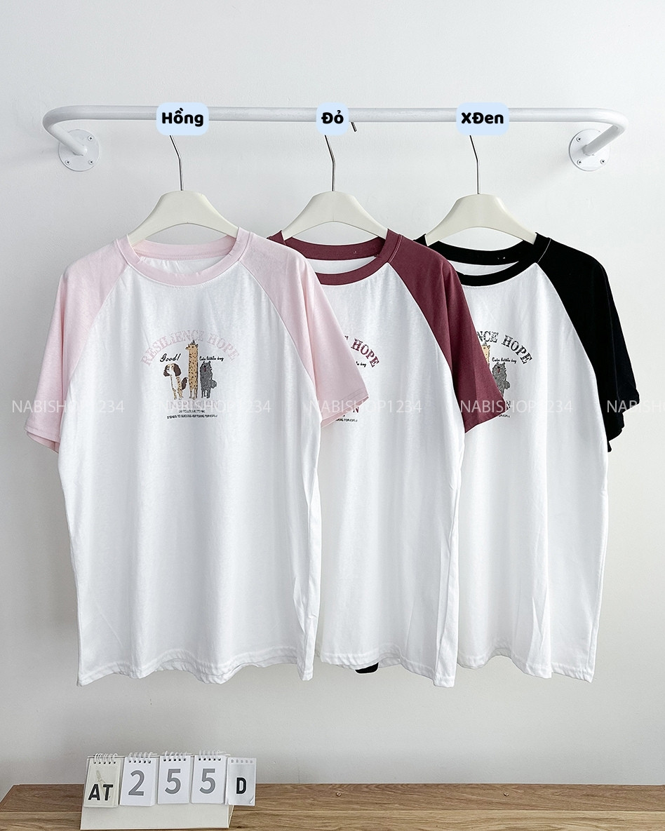 Áo Thun Số 255-D 6025 TN Raglan 3 Cún