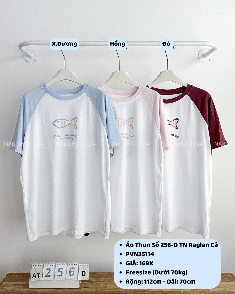 Áo Thun Số 256-D 6022 TN Raglan Cá