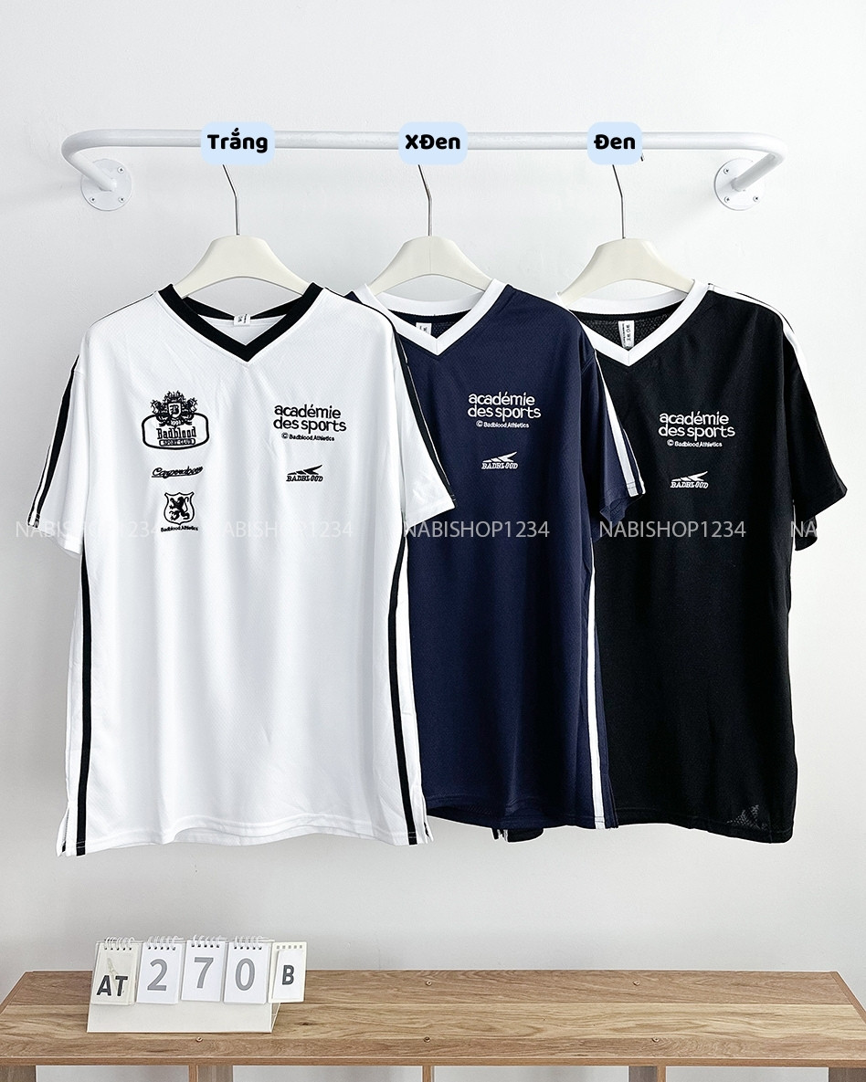 Áo Thun Số 270-B 5006 Cổ V Viền Sọc Sports