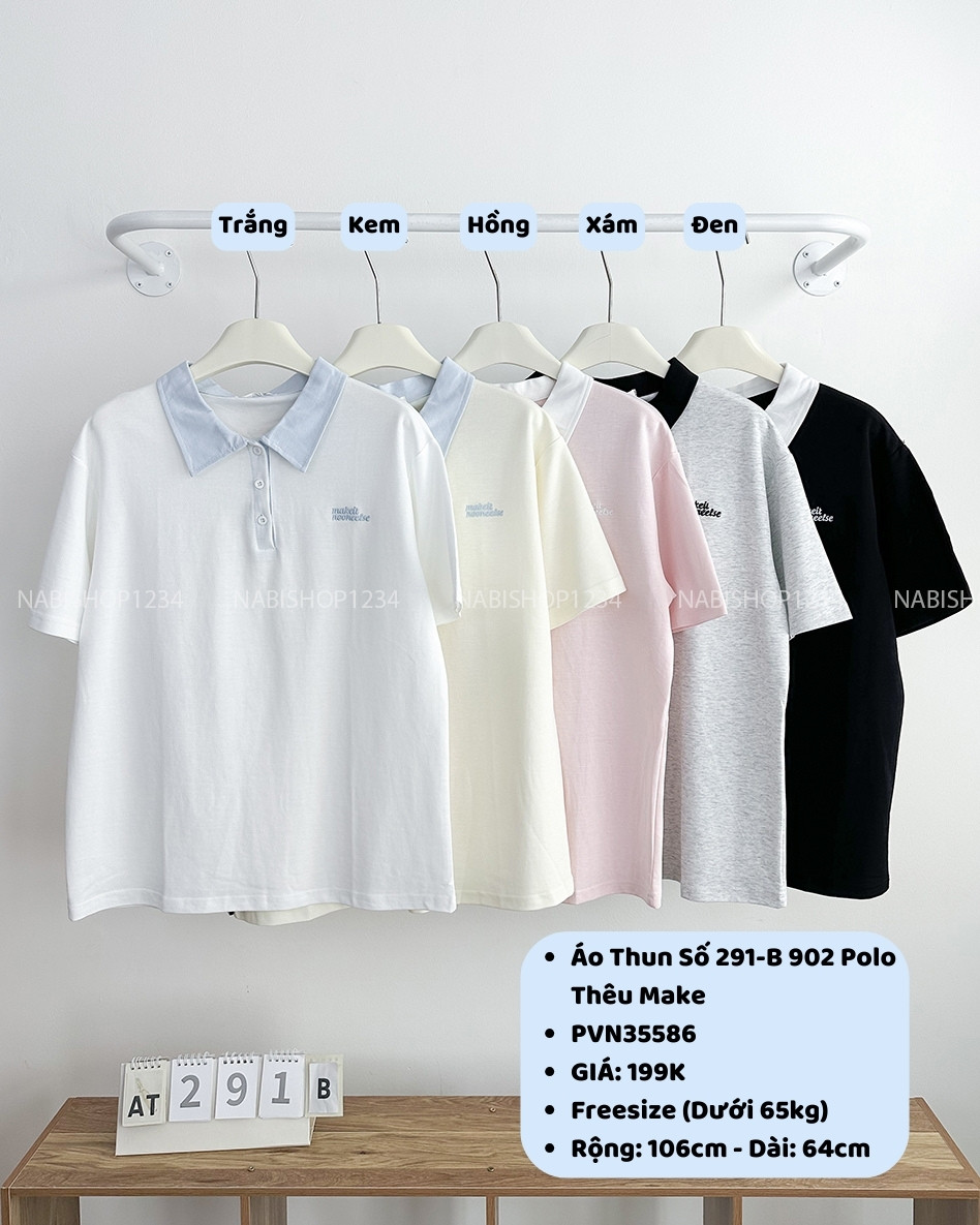 Áo Thun Số 291-B 902 Polo Thêu Make