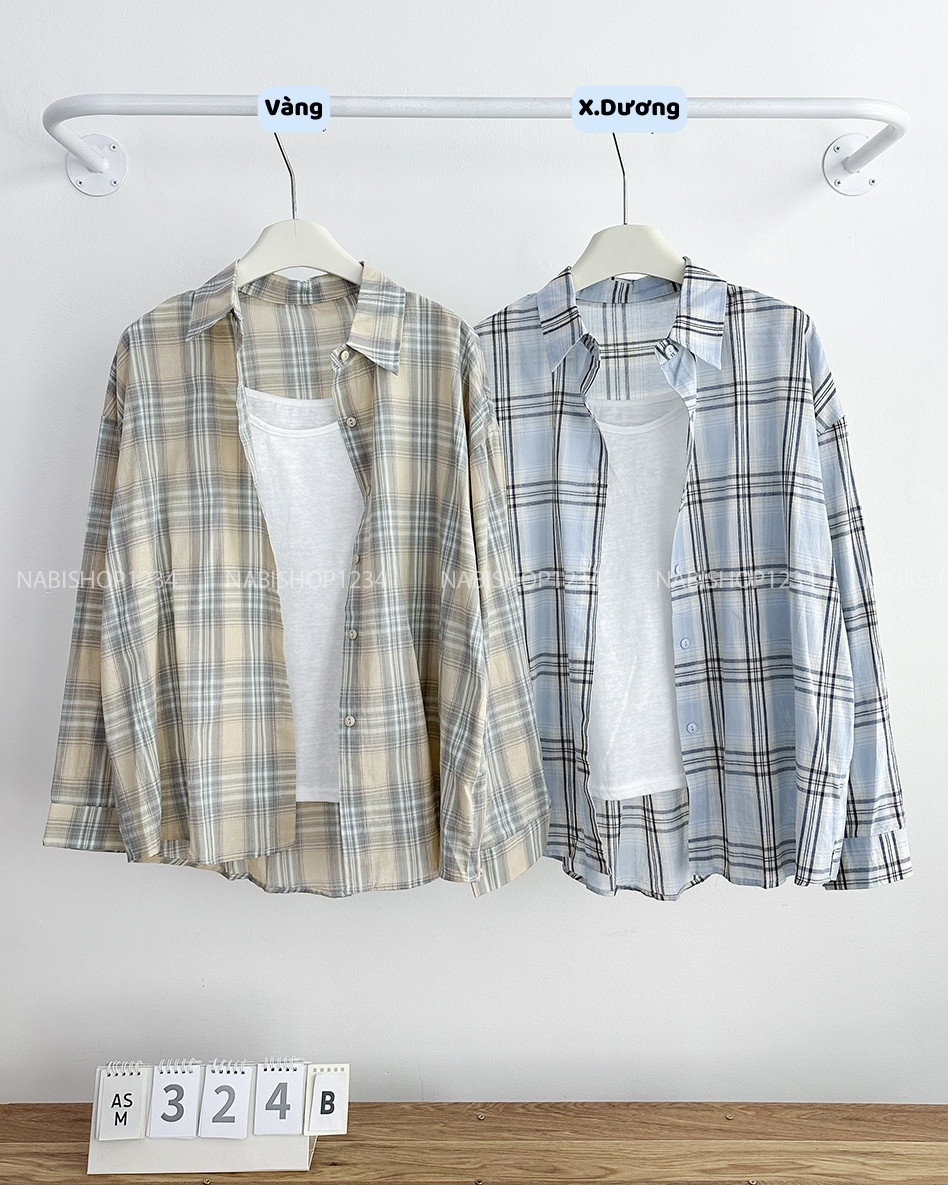 Áo Sơ Mi Số 324-B TD Caro To + 2Dây