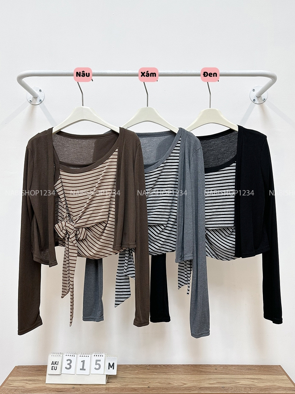 Áo Kiểu Số 315-M 1522 Set CDG+3 Lỗ Kẻ Dây