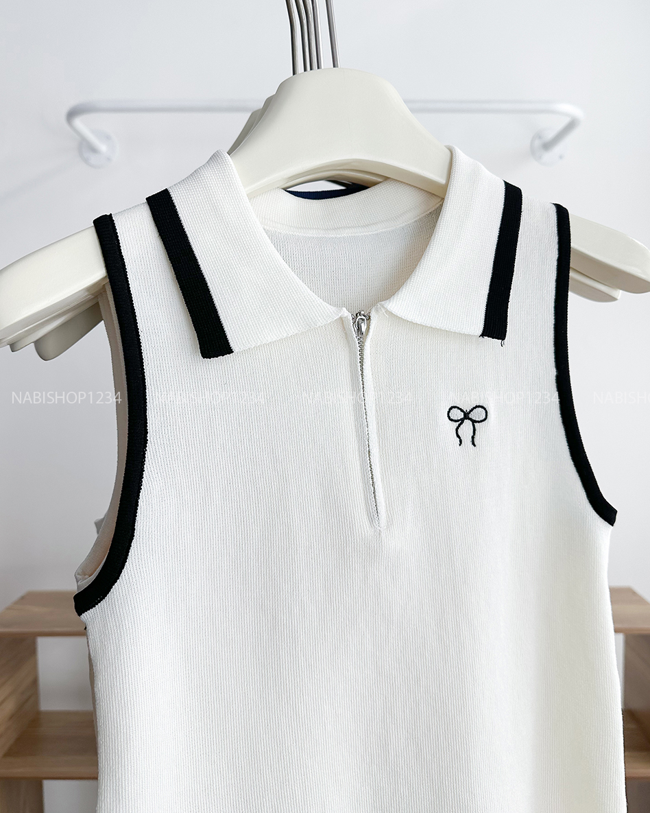 Áo Len Số 117-D PoLo SN Thêu Nơ