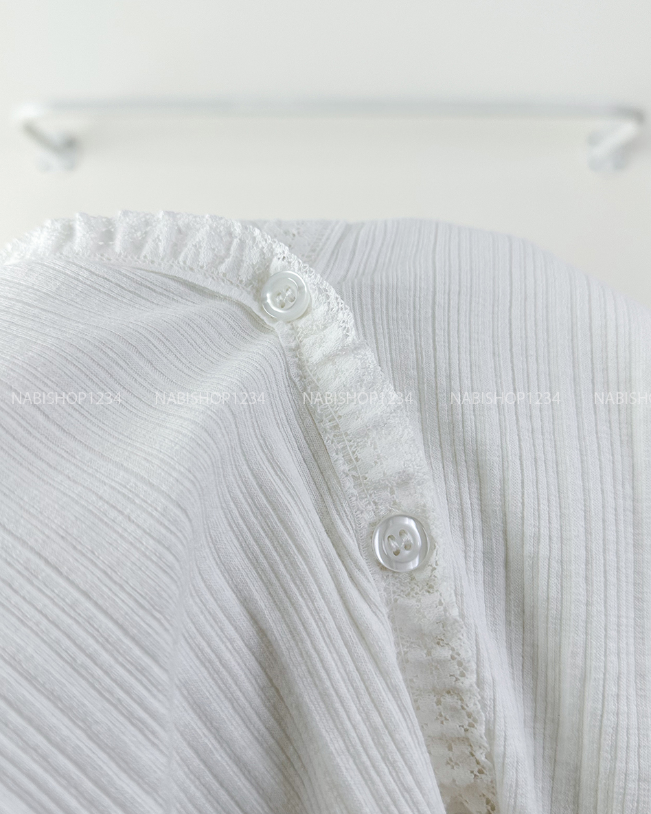 Áo Len Số 119-M 6626 Cardigan Gân Viền Ren