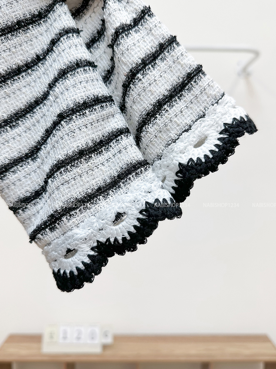 Áo Len Số 120-C 2299 Trễ Vai Kẻ