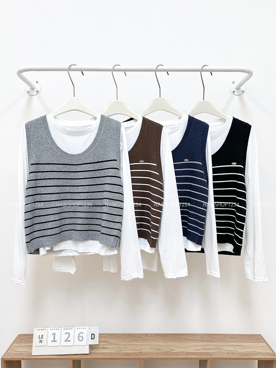 Áo Len Số 126-D Set TD + Gile Kẻ