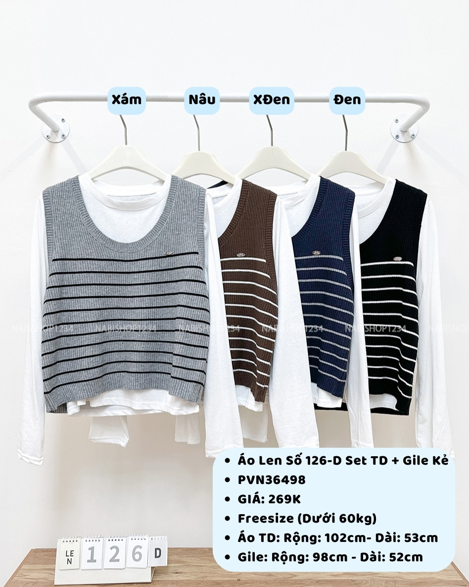 Áo Len Số 126-D Set TD + Gile Kẻ