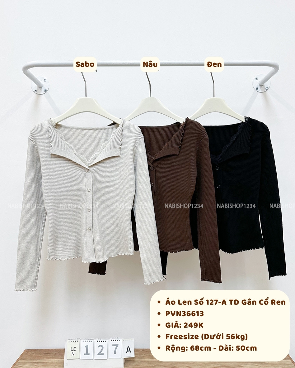 Áo Len Số 127-A TD Gân Cổ Ren