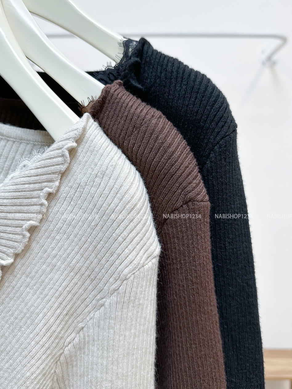 Áo Len Số 127-A TD Gân Cổ Ren