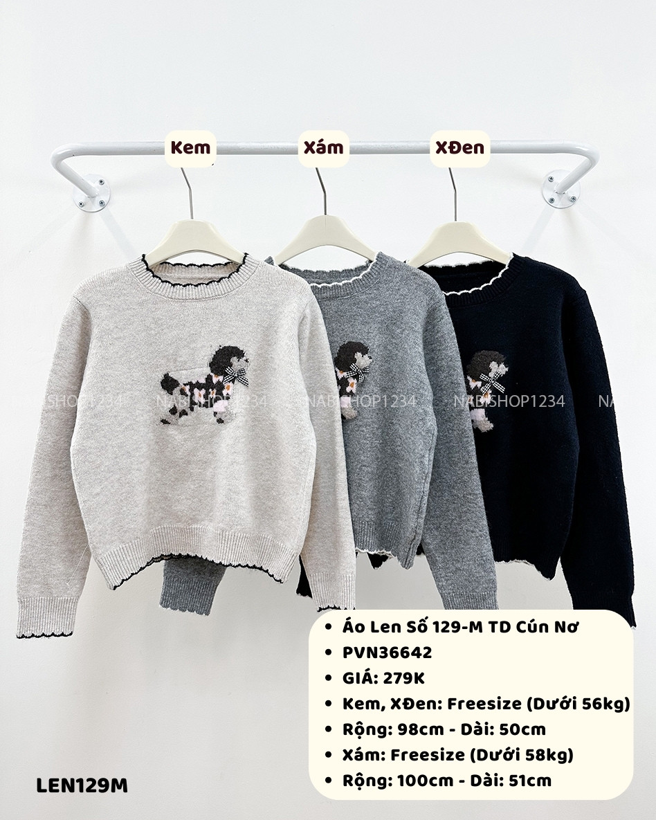Áo Len Số 129-M TD Cún Nơ