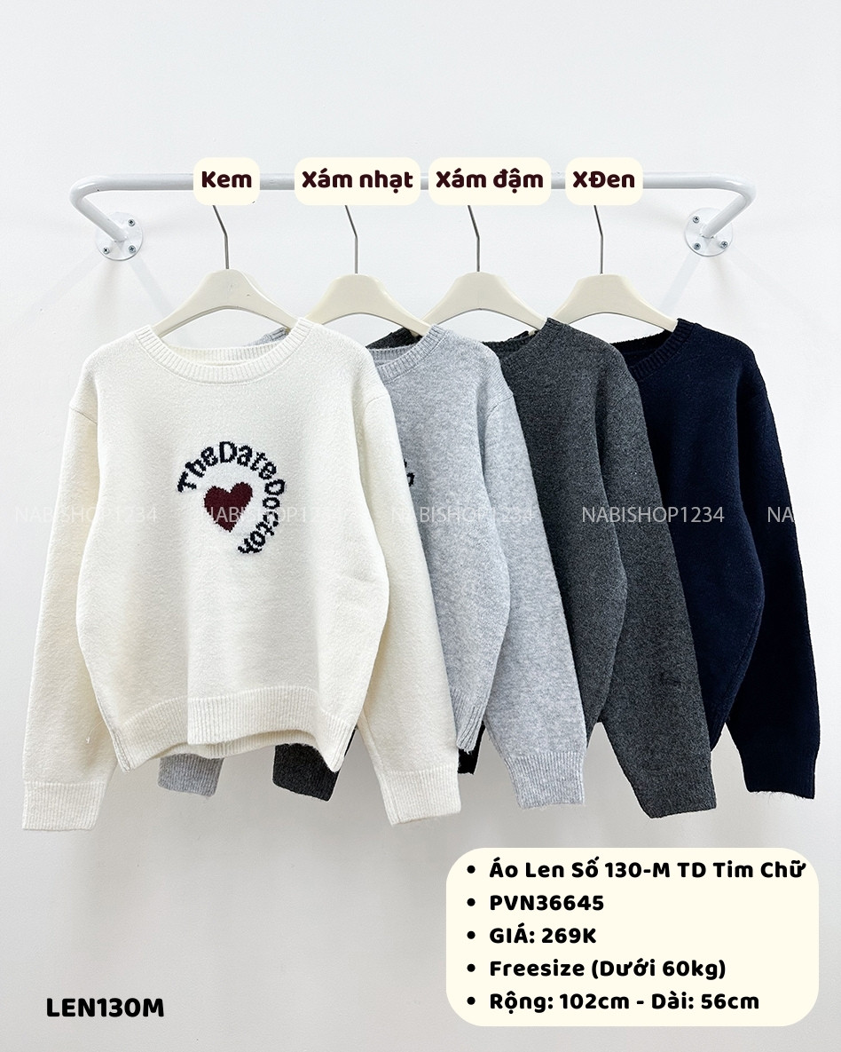 Áo Len Số 130-M TD Tim Chữ