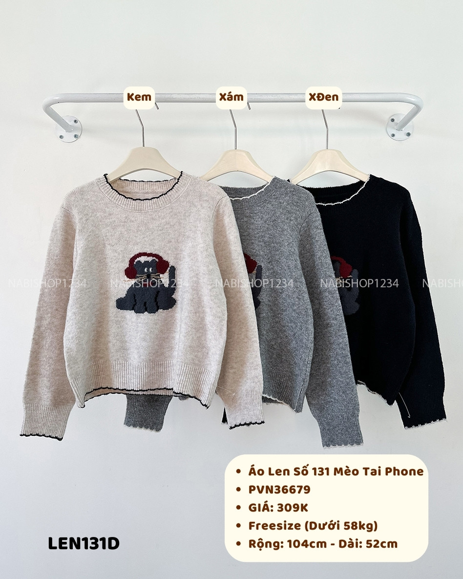 (G30K) Áo Len Số 131-D TD Mèo Tai Phone