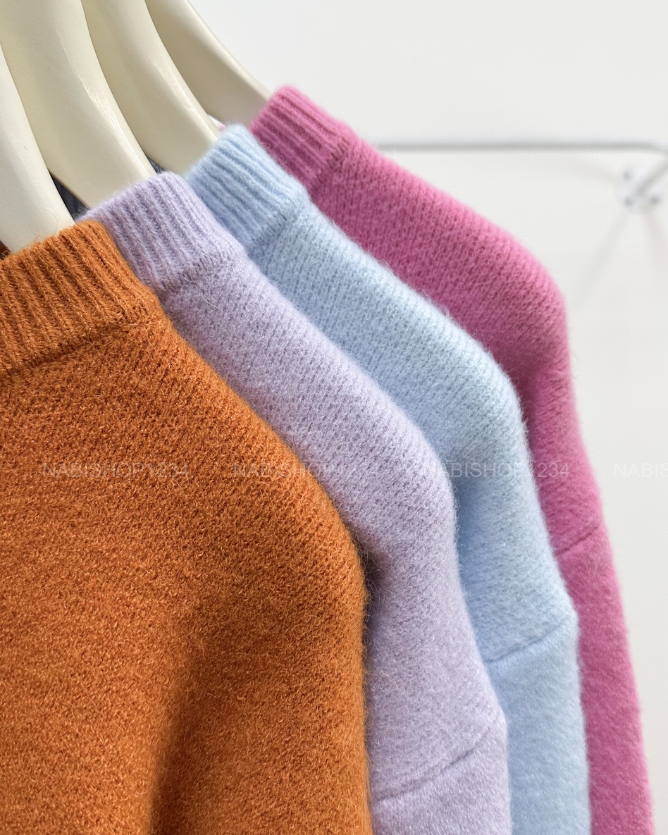 (G30K) Áo Len Số 135-D TD Trơn Tag Cổ Lai Bo