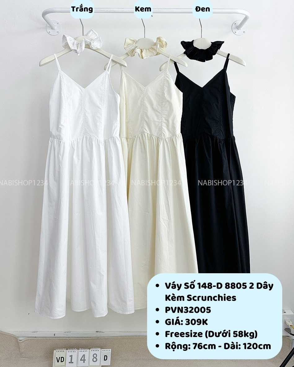 Váy Số 148-D 8805 2 Dây Kèm Scrunchies
