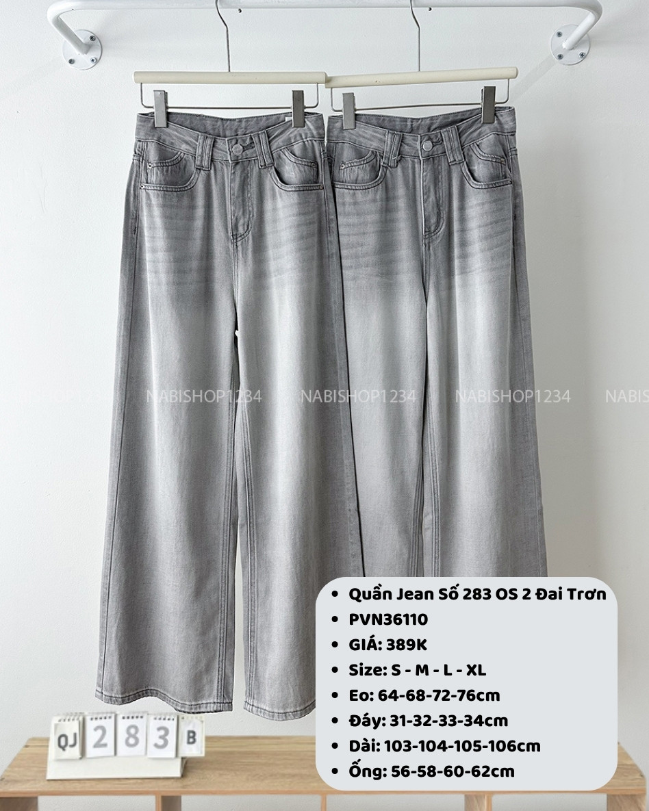 Quần Jean Số 283-B 3397 OS 2 Đai Trơn