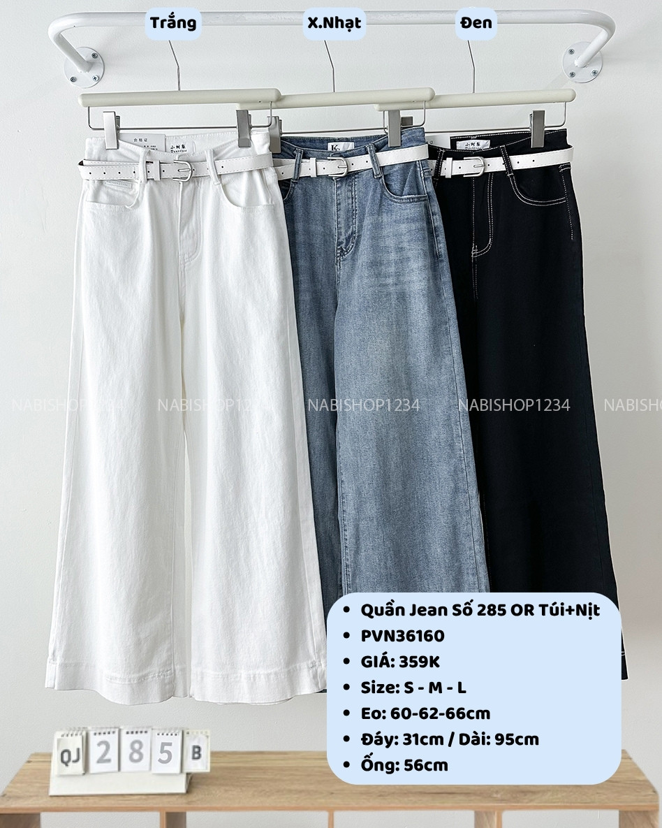 Quần Jean Số 285-B 813 OR Túi Tag+Nịt