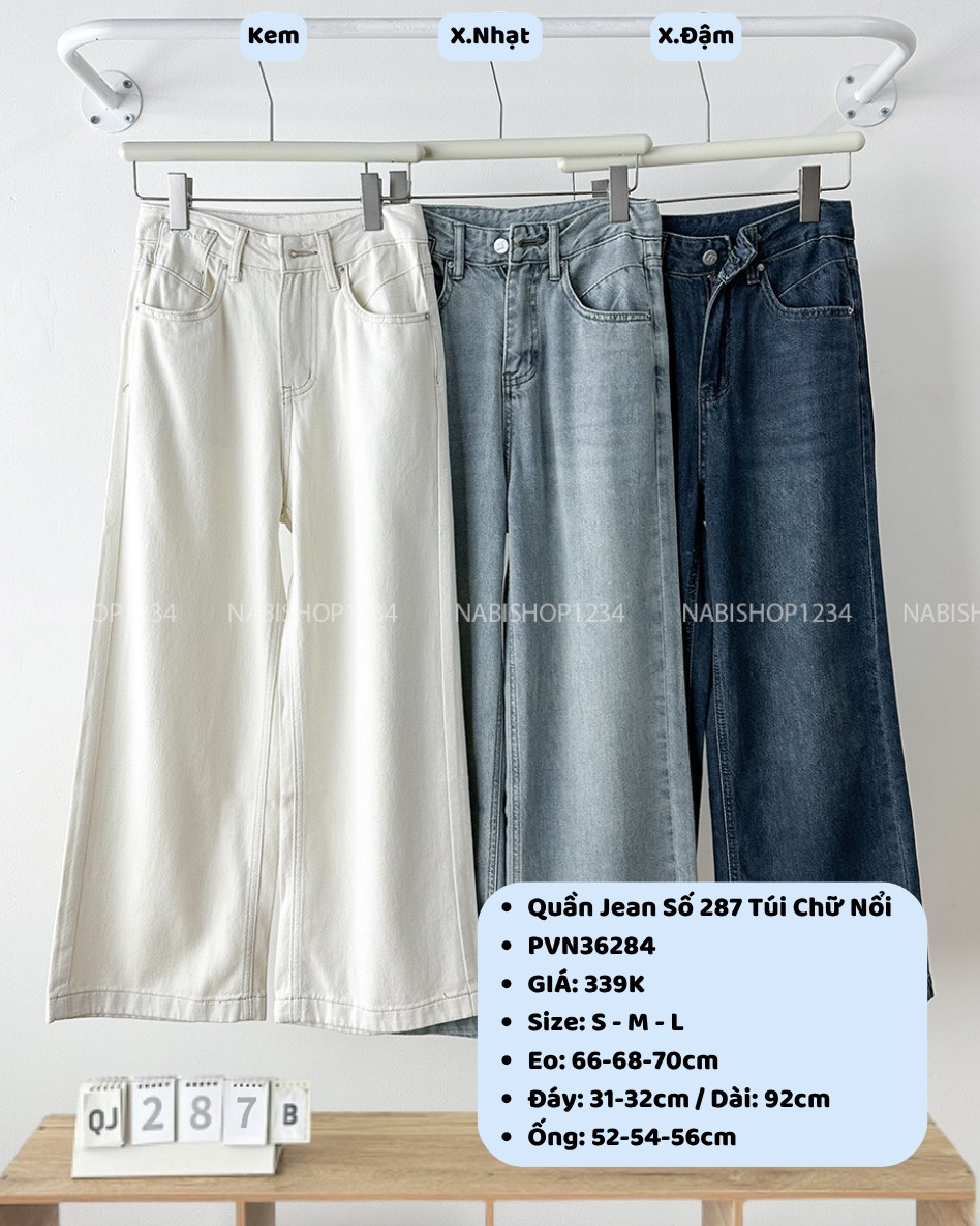 Quần Jean Số 287-B 3276 NL Túi Chữ Nổi