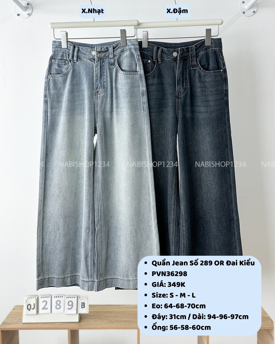 Quần Jean Số 289-B 3345 OR Đai Kiểu